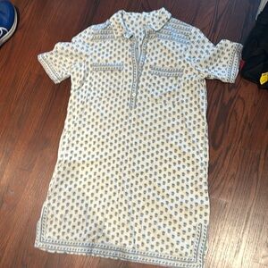 Faherty Rae Dress - Size Medium - blue and white - lined